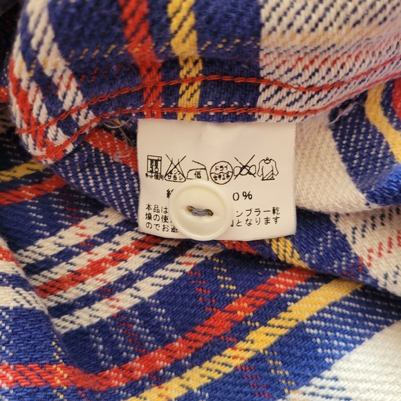 Sugar Cane MFG S/M 15-15.5 Plaid Button Up Shirt Made In Japan - Picture 4 of 5